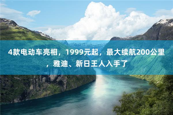 4款电动车亮相，1999元起，最大续航200公里，雅迪、新日王人入手了