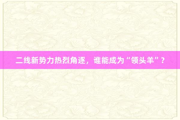 二线新势力热烈角逐，谁能成为“领头羊”？