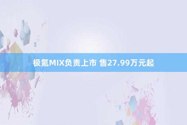 极氪MIX负责上市 售27.99万元起